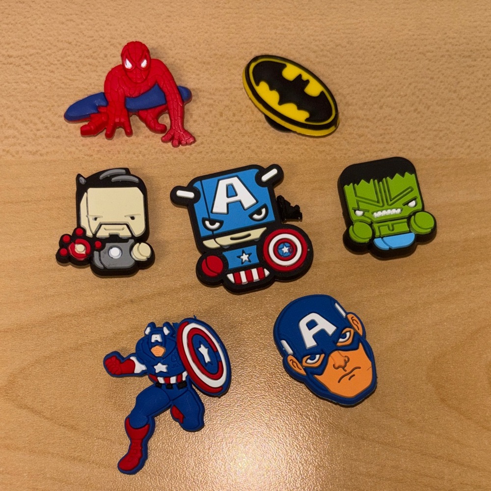 Marvel Superhero Croc shoe charms - 7 piece set